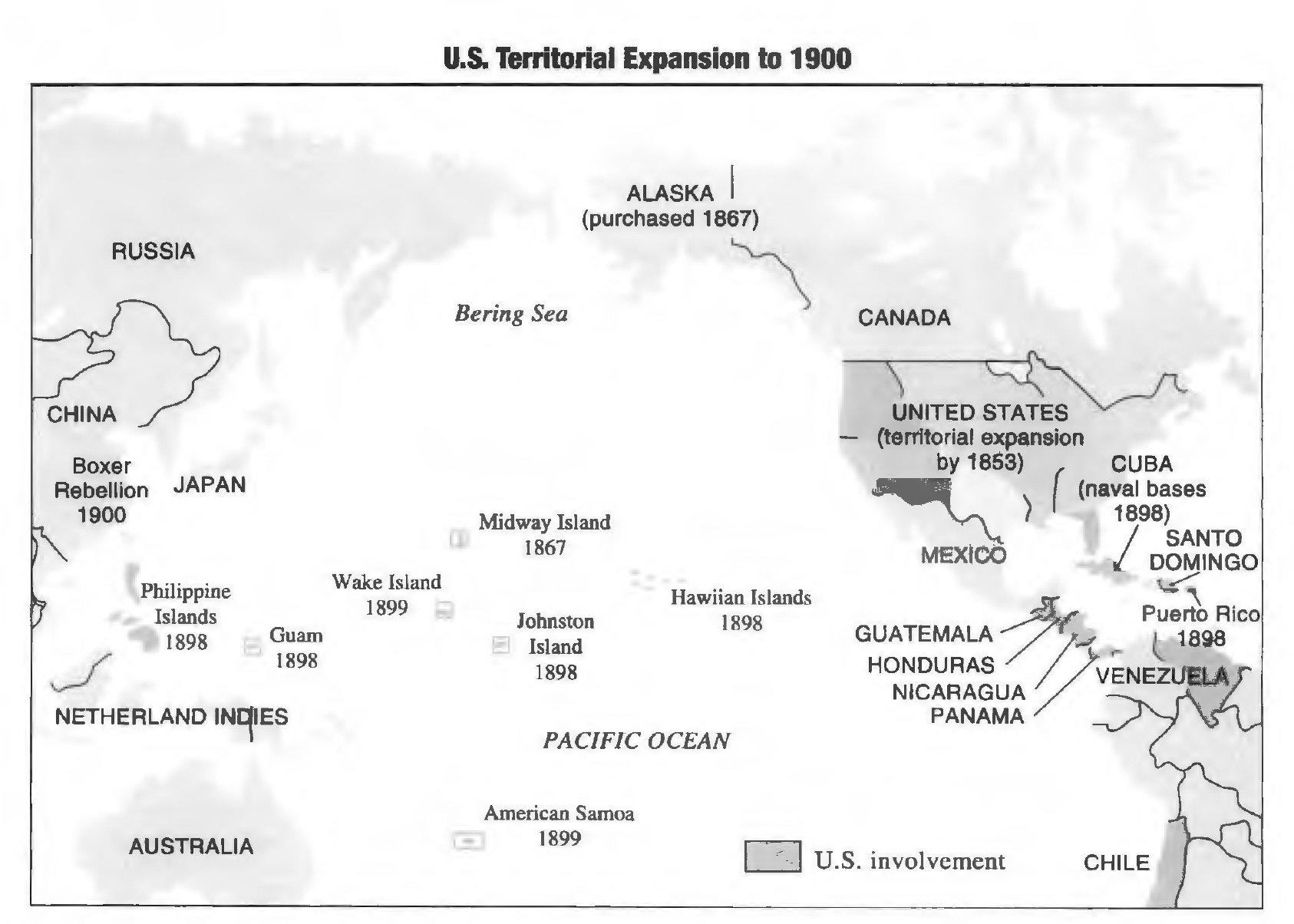 Map of US Territorial Expansion