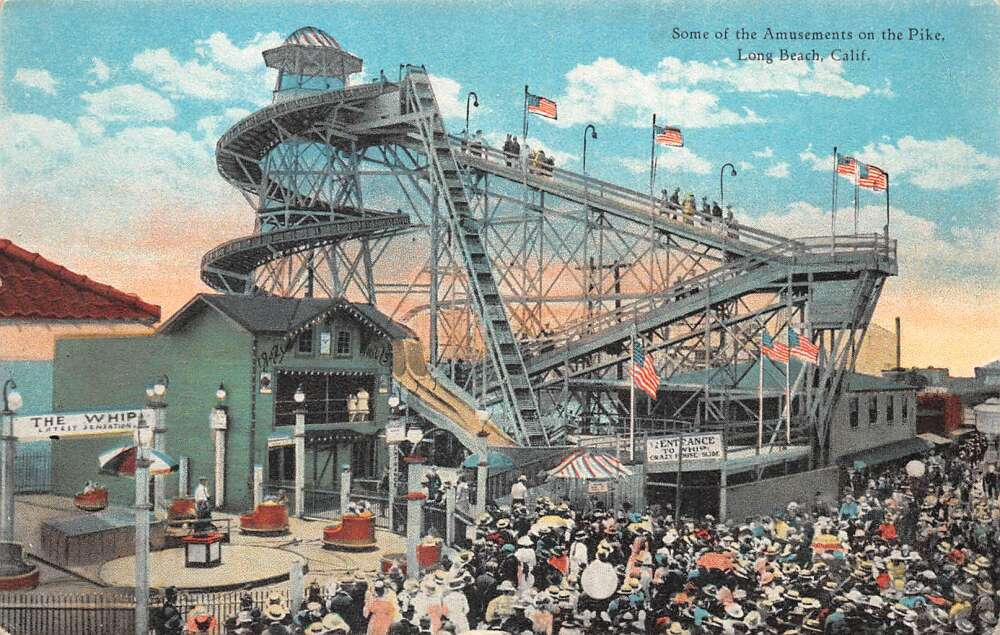 Postcard showing rides
